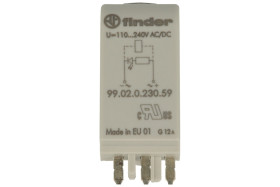 Moduł; sygnalizacyjny; 99.02.0.230.59; 110÷240V; DC; AC; zielony; polaryzacja A1+; do gniazda; szary; Finder; RoHS