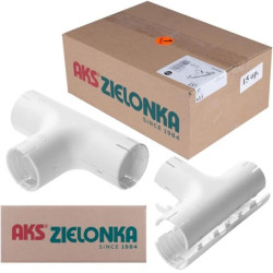 Łącznik składany trójnik LST 20 biały do rur sztywnych (RL i RLM) oraz karbowanych (RKGL i RKGS) AKS opakowanie 15szt