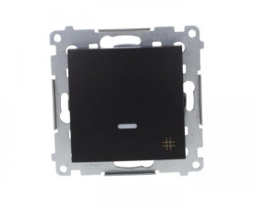 Simon 54 Łącznik krzyżowy z podświetleniem LED (moduł) 10AX 250V szybkozłącza, czarny mat DW7L.01/49