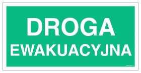ZNAK - AC005 Droga ewakuacyjna 100 x 50 cm PS - Płyta 1mm foto.