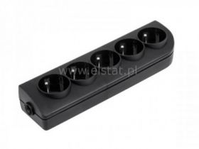 5GN z uziemieniem, listwa do przedłużacza czarne