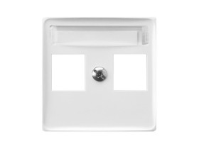 ARIA Pokrywa gniazda podwójnego prosta typu Keystone biały PGPK-2U/00 OSPEL