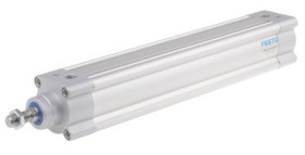 Siłownik pneumatyczny z tłoczyskiem skok: 400mm Festo Ø 63mm dwustronnego działania Action 193.1mm z amortyzacją