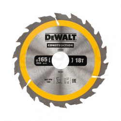 PIŁA TARCZOWA DO DREWNA 165/30MM, 18 ZĘBÓW DEWALT