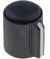 GALKA-65C Gałka potencjometru obrotowego - zaślepka czarna (na ośkę 6.35 mm)