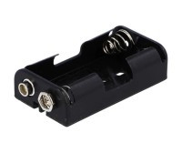 BAT2XR6-BK Koszyk baterii 2 x R6 (B) z tworzywa z klipsem; wymiary: 34 x58 x 17 mm