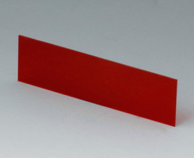 Front/rear panel, straight, acrylic glass, (W x H) 81.9 x 23.6 mm, red/transparent, A9108113