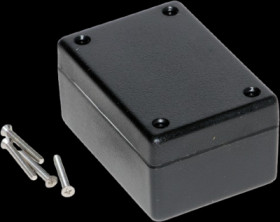 ABS enclosure, (L x W x H) 81 x 56 x 28 mm, black (RAL 9005), IP65, 1594BWBK