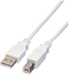 Kabel VALUE USB 2.0, typ AB, biały, 0,8 m