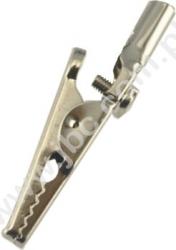 AGS 20 Krokodylek nieizolowany z gniazdem 4mm i śrubą, L=50mm, ok.10A, Hirschmann, 603006001, AGS20