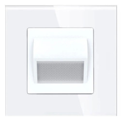 Lampka schodowa LED 230V 1W, światło białe 4500K - szklana ramka - biały - Tawoia Glass