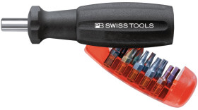 Zestaw końcówek do wkrętaka Płaski l. elementów: 11 rozmiar: 20 mm Uniwersalny uchwyt na bity PB SWISS TOOLS