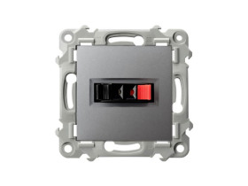 SZAFIR Gniazdo głośnikowe pojedyncze szary mat GG-1Z/m/70 OSPEL