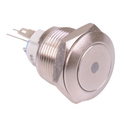 AV091L5EA200 APEM Yellow illuminated 19mm Latching Vandal Push Button Switch SPST