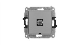 Icon Mechanizm Gniazda Antenowego Pojedynczego Tv, Bez Pola Opisowego Szary...