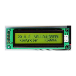 LCD-AC-2002A-YIY Y/G-E6 C - Wyświetlacz LCD 2x20, 116x37mm, podświetlanie LED (yellow-green)