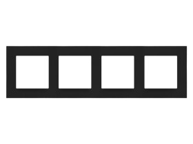SIMON 55 Ramka 4 poczwórna LINE czarny mat TR4/149 KONTAKT SIMON