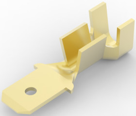 Uninsulated flat plug sleeve, 4.75 x 0.51 mm, 0.82 to 2.08 mm², AWG 18 to 14, brass, 60850-1