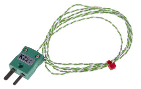 Termopara z tarczą miedzianą K średnica 6.35mm długość 1m 0°C → +200°C Wtyk miniaturowy RS PRO
