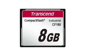 Karta pamięci flash CompactFlash, 8 GB, Transcend Nie CF180 SuperMLC -25 → +85 (Extended Temp) °C, -40 →