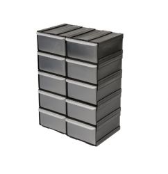 Regał: szufladki warsztatowe czarne