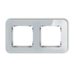 ICON Ramka uniwersalna podwójna zaokrąglona - efekt szkła (ramka: szara spód: czarny) 15-12-IRSZ-2