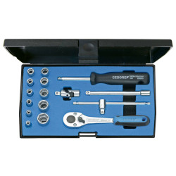 Gedore 6162220 Socket Wrench Set 1/4&quot; 16 pieces, hexagonal 4-13 mm
