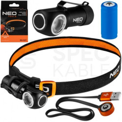 Latarka czołowa akumulatorowa LED 6W 600lm z magnetycznym ładowaniem IPX4 NEO 99-027