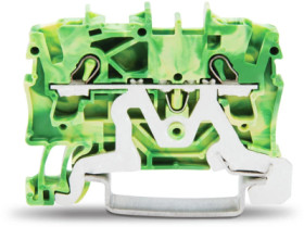 2-wire protective earth terminal, spring-clamp connection, 0.25-4.0 mm², 1 pole, 24 A, 8 kV, yellow/green, 2002-1207