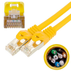 Patchcord FTP kat.5e kabel sieciowy LAN 2x RJ45 linka żółty 1m NEKU