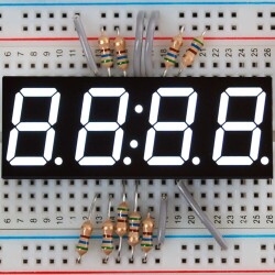 White 7-segment clock display - 0.56" digit height