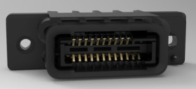 Socket header, 22 pole, pitch 1.5 mm, straight, black, 2-292236-2