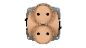 Trend Gniazdo Podwójne B/U Złoty Metalik 8Gpr-2P