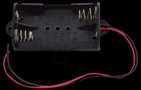 Holder for 2 AA batteries with connection cable