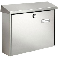 Burg W&#xE4;chter 8140 AMRUM Letterbox Stainless Steel Silver Key Modern Design