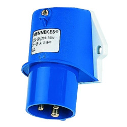 Wtyczka odbiornikowa naścienna 16A 3p 6h 230V IP44 zaciski śrubowe MEN844