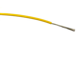 Przewód montażowy 0,5 mm2 Żółty RS PRO PVC 20 AWG 1 kV AC dł. 500m 16/0,2 mm +85°C Norma wojskowa 61-12 część 6