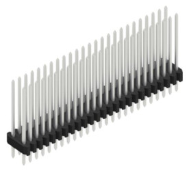 Pin header, 50 pole, pitch 1.27 mm, straight, black, 10061470