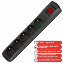 Filtr komp R5 1,5m Czarny ARMAC ARcon Listwa zasilająca przeciwprzepięciowa