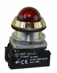 Lampka sygnalizacyjna 30mm czerwona 24-230V AC/DC W0-LDU1-NEF30LDSB C