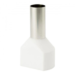 Końcówka tulejkowa izolowana HI 2x16,0/18-bi biała (100 szt.) Al/Cu