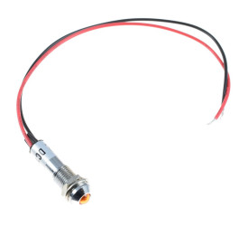 Yellow 8mm Prewired Panel Indicator LED Light 12V