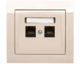 KIER Gniazdo komputerowe podwójne 2xRJ45 kat.6 beżowe GPK-2W/K6/01
