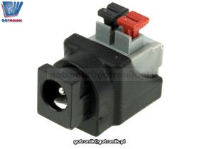 Gniazdo DC 2,1mm/5,5mm z szybkozĹÄczem sprÄĹźynowym