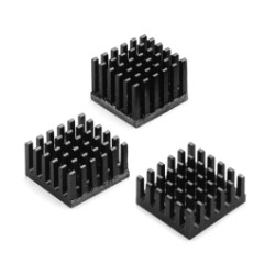 Heatsink - 21MM SQ, 6.35mm Omnidirectional fin, Thermal Tape, Adhesive