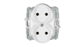 Icon Mechanizm Gniazda Podwójnego Do Ramki Bez Uziemienia 2X2p (Bez Przesłon...