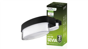 Kinkiet Elewacyjny Led Ścienny Ogrodowy Ciepła 4000K 5W Ip54 Sevia Czarny...