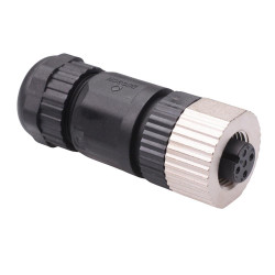 3 Way M12 Female Industrial Circular Connector IP67 4A 250V