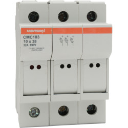 Uchwyt bezpiecznikowy montowany na szynie Mocowanie szynowe rozmiar: 10 x 38mm 32A 690 V ac → 1kV ac/dc Mersen