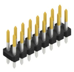 Pin header, 16 pole, pitch 2.54 mm, straight, black, 10058640